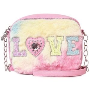 😺MISS GWENs OMG! ACCESSORIES Love Plush Crossbody in Bubble Gum
